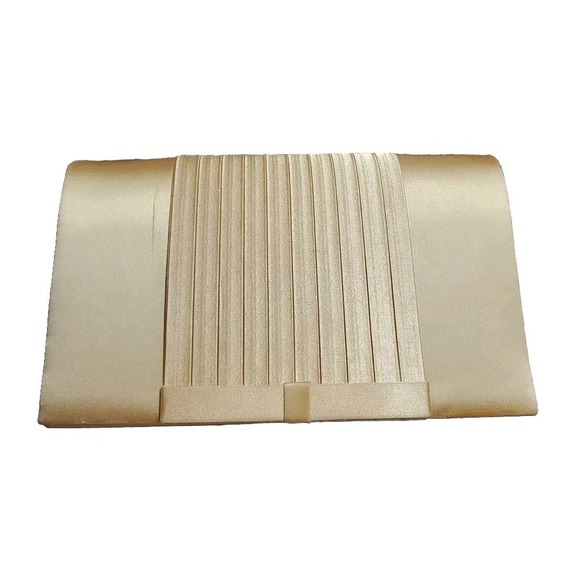 Valerie Parr Hill Handbags - Valerie Stevens Evening Bag Gold Satin Shoulder Evelope Bag & Lipstick Houlder
